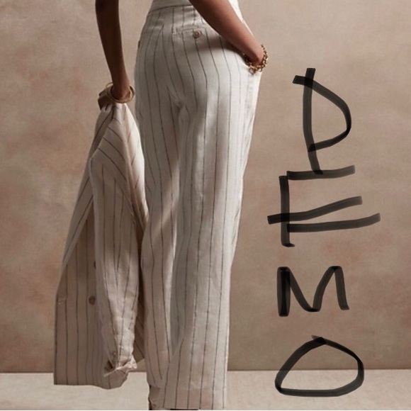 NWT! Banana Republic Black Wide-Leg Linen Pant - Multiple Sizes - Picture 2 of 2